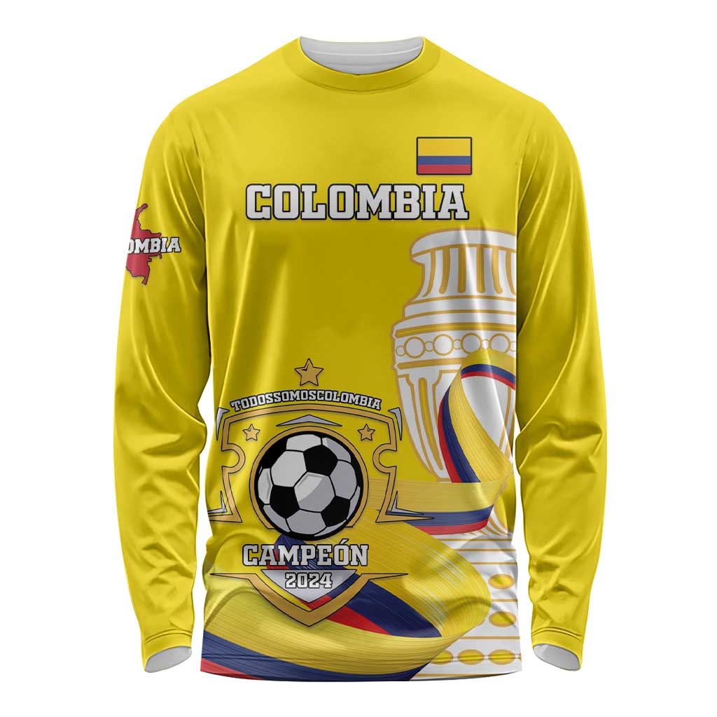 Custom Colombia Football Long Sleeve Shirt Go Champions Unique Style - Wonder Print Shop