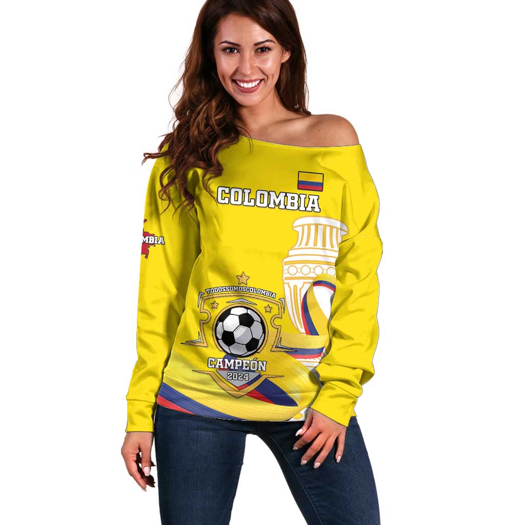 Custom Colombia Football Off Shoulder Sweater Go Champions Unique Style - Wonder Print Shop