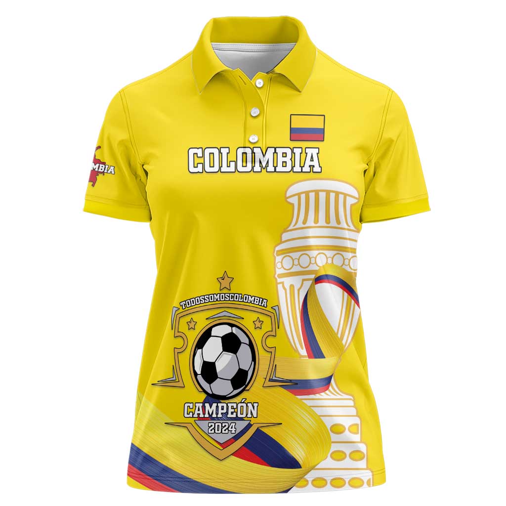 Custom Colombia Football Women Polo Shirt Go Champions Unique Style - Wonder Print Shop