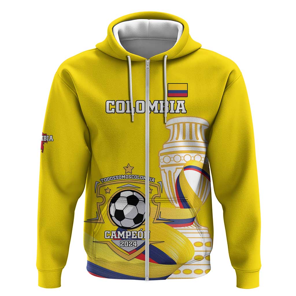 Custom Colombia Football Zip Hoodie Go Champions Unique Style - Wonder Print Shop