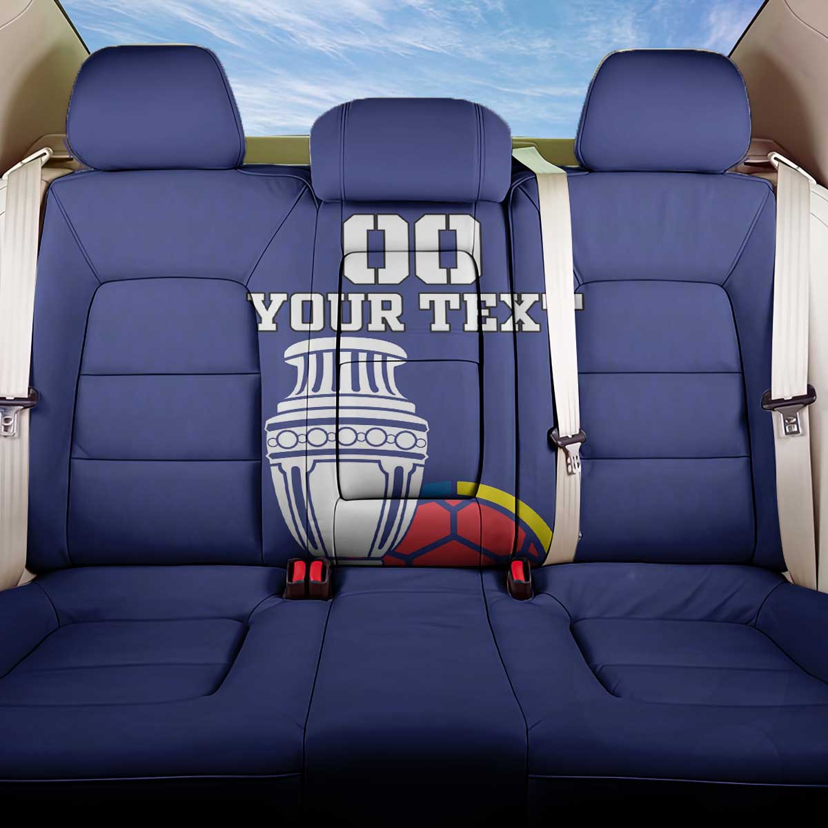 Custom Colombia Football Back Car Seat Cover 2024 Copa America - Wonder Print Shop