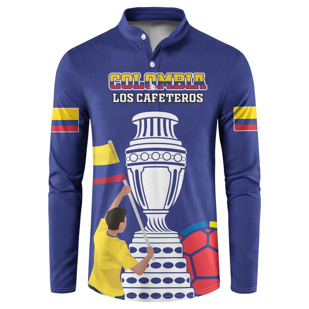 Custom Colombia Football Button Sweatshirt 2024 Copa America - Wonder Print Shop