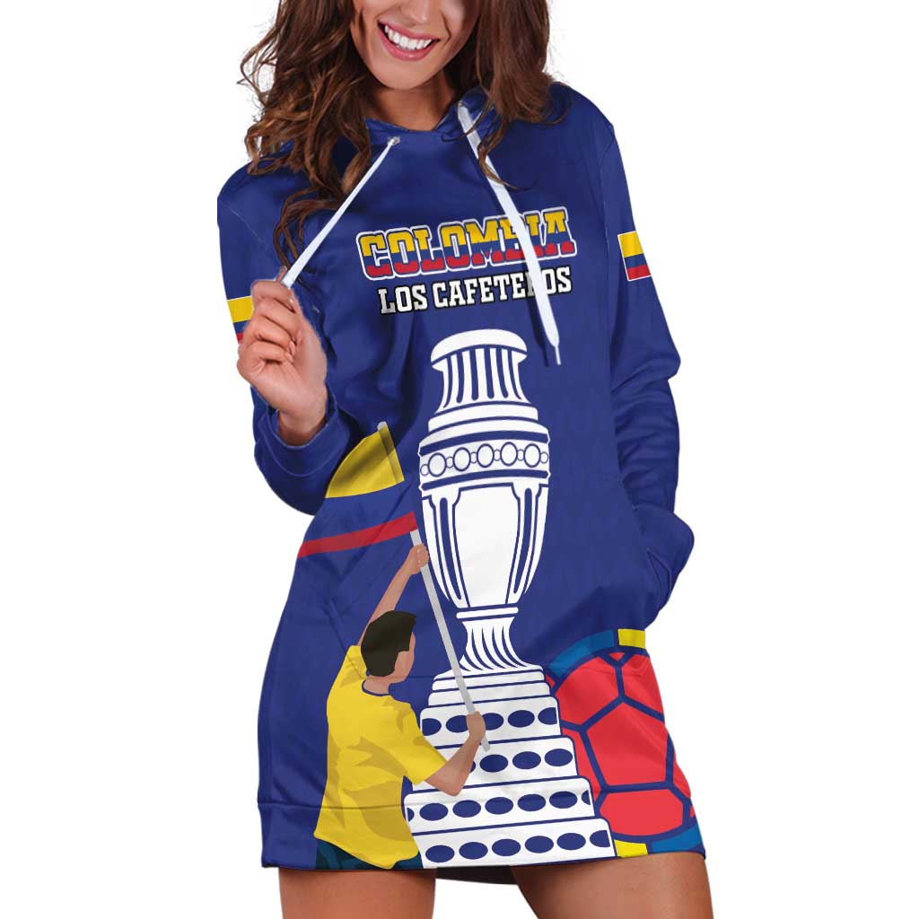 Custom Colombia Football Hoodie Dress 2024 Copa America - Wonder Print Shop