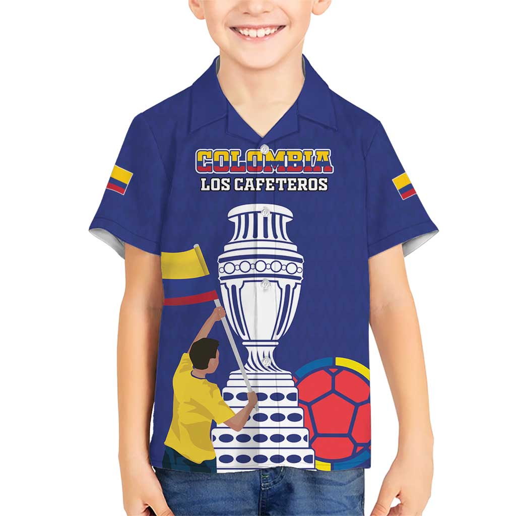 Custom Colombia Football Kid Hawaiian Shirt 2024 Copa America - Wonder Print Shop