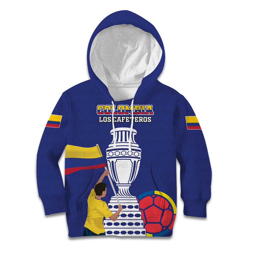 Custom Colombia Football Kid Hoodie 2024 Copa America - Wonder Print Shop