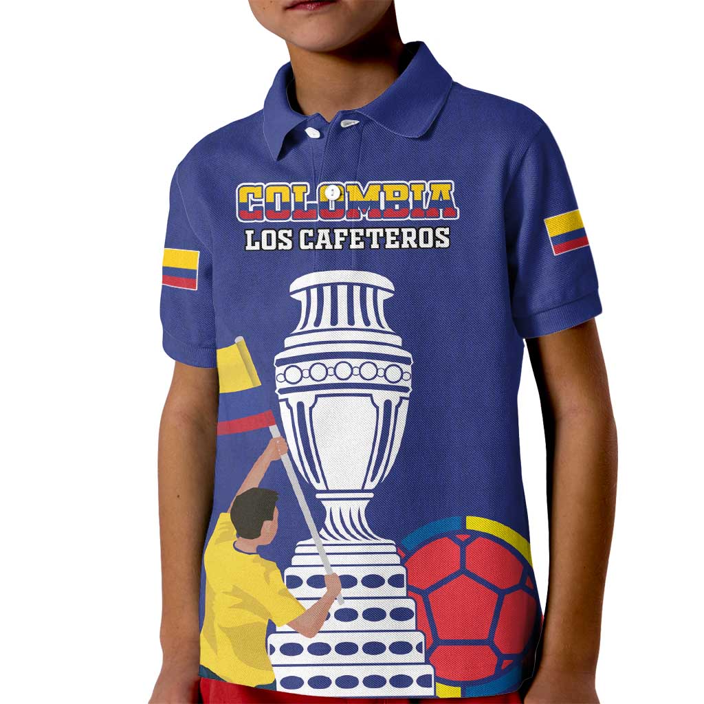 Custom Colombia Football Kid Polo Shirt 2024 Copa America - Wonder Print Shop