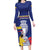 Custom Colombia Football Long Sleeve Bodycon Dress 2024 Copa America - Wonder Print Shop