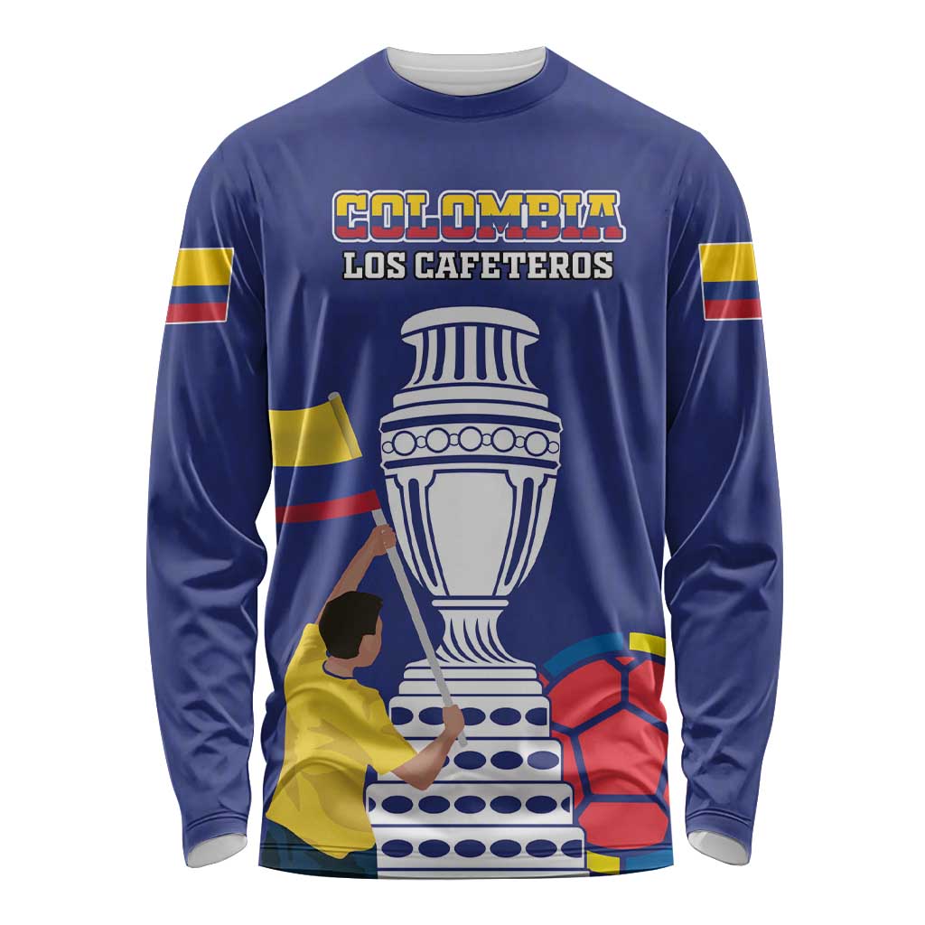 Custom Colombia Football Long Sleeve Shirt 2024 Copa America - Wonder Print Shop