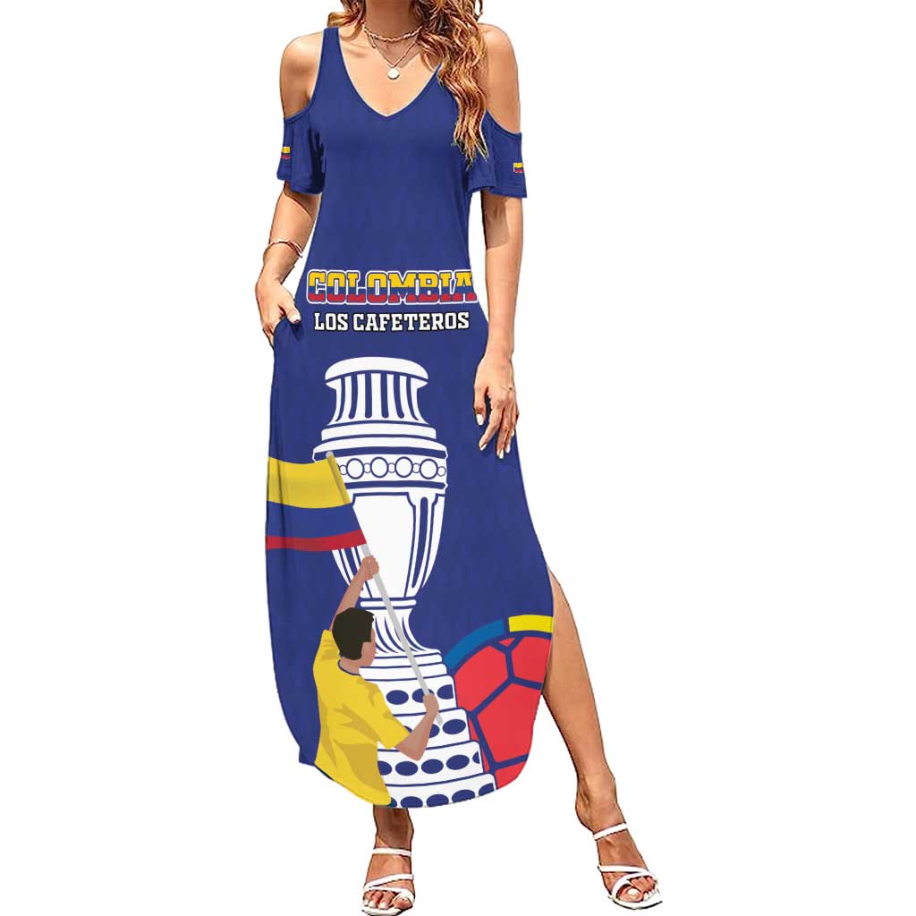 Custom Colombia Football Summer Maxi Dress 2024 Copa America - Wonder Print Shop