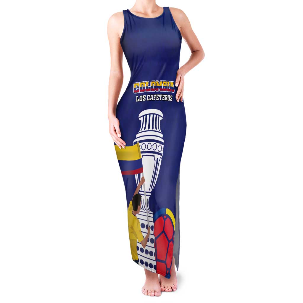 Custom Colombia Football Tank Maxi Dress 2024 Copa America - Wonder Print Shop