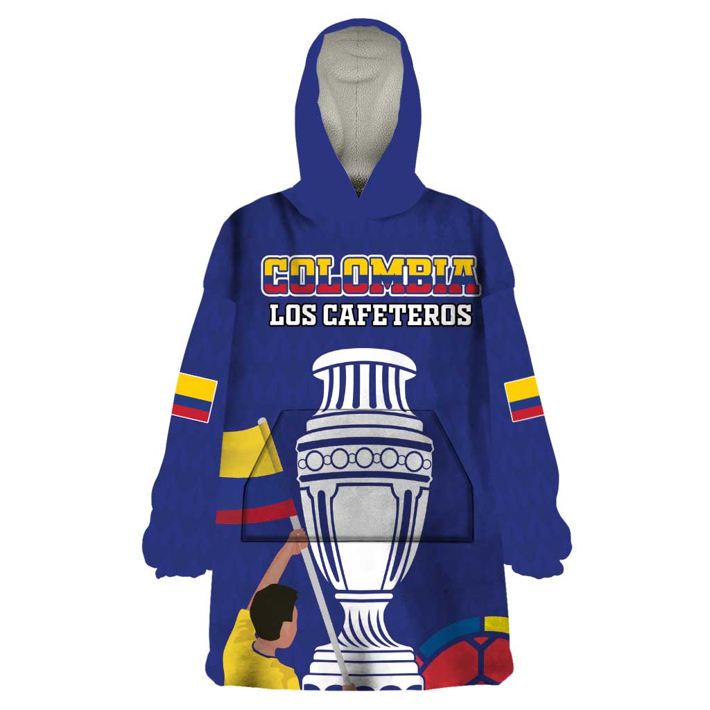 Custom Colombia Football Wearable Blanket Hoodie 2024 Copa America - Wonder Print Shop