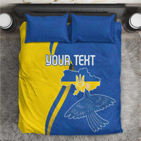 Blue and yellow duvet cover bedding set with two pillowcases and peace dove design