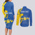 Personalized Ukraine Independence Day Couples Matching Long Sleeve Bodycon Dress and Long Sleeve Button Shirt Peace Dove Sunflower - Wonder Print Shop