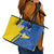 Personalized Ukraine Independence Day Leather Tote Bag Peace Dove Sunflower