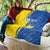 Personalized Ukraine Independence Day Quilt Peace Dove Sunflower