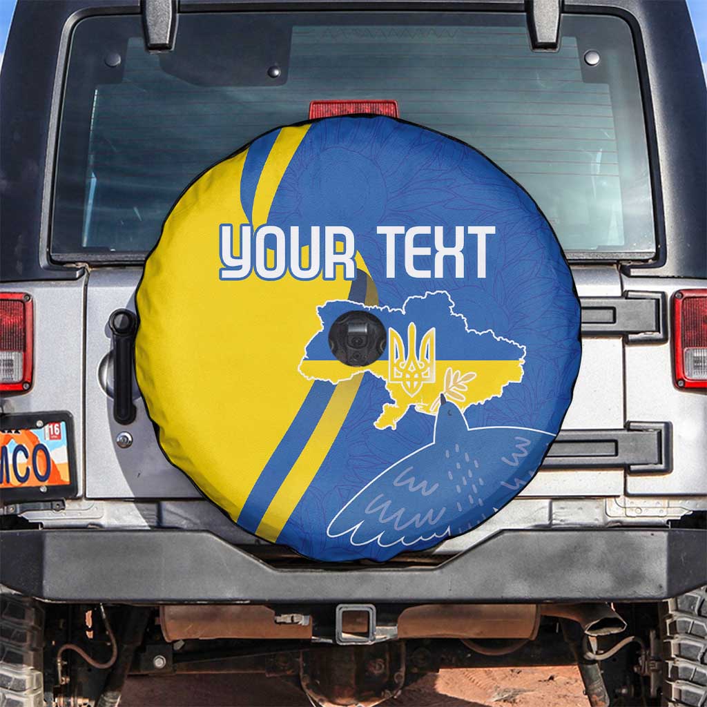 Personalized Ukraine Independence Day Spare Tire Cover Peace Dove Sunflower - Wonder Print Shop