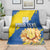 Custom Ukraine Independence Day Blanket Dove Of Peace With Grunge Pattern