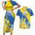 Custom Ukraine Independence Day Couples Matching Short Sleeve Bodycon Dress and Hawaiian Shirt Dove Of Peace With Grunge Pattern - Wonder Print Shop