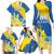 Custom Ukraine Independence Day Family Matching Long Sleeve Bodycon Dress and Hawaiian Shirt Dove Of Peace With Grunge Pattern - Wonder Print Shop