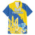 Custom Ukraine Independence Day Family Matching Puletasi and Hawaiian Shirt Dove Of Peace With Grunge Pattern - Wonder Print Shop