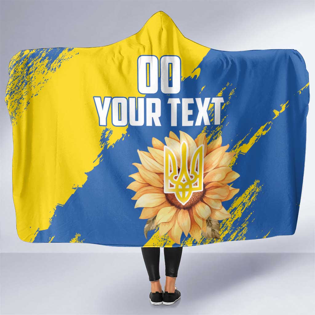 Custom Ukraine Independence Day Hooded Blanket Dove Of Peace With Grunge Pattern