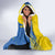 Custom Ukraine Independence Day Hooded Blanket Dove Of Peace With Grunge Pattern