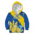 Custom Ukraine Independence Day Kid Hoodie Dove Of Peace With Grunge Pattern - Wonder Print Shop