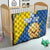 Custom Ukraine Independence Day Quilt Dove Of Peace With Grunge Pattern