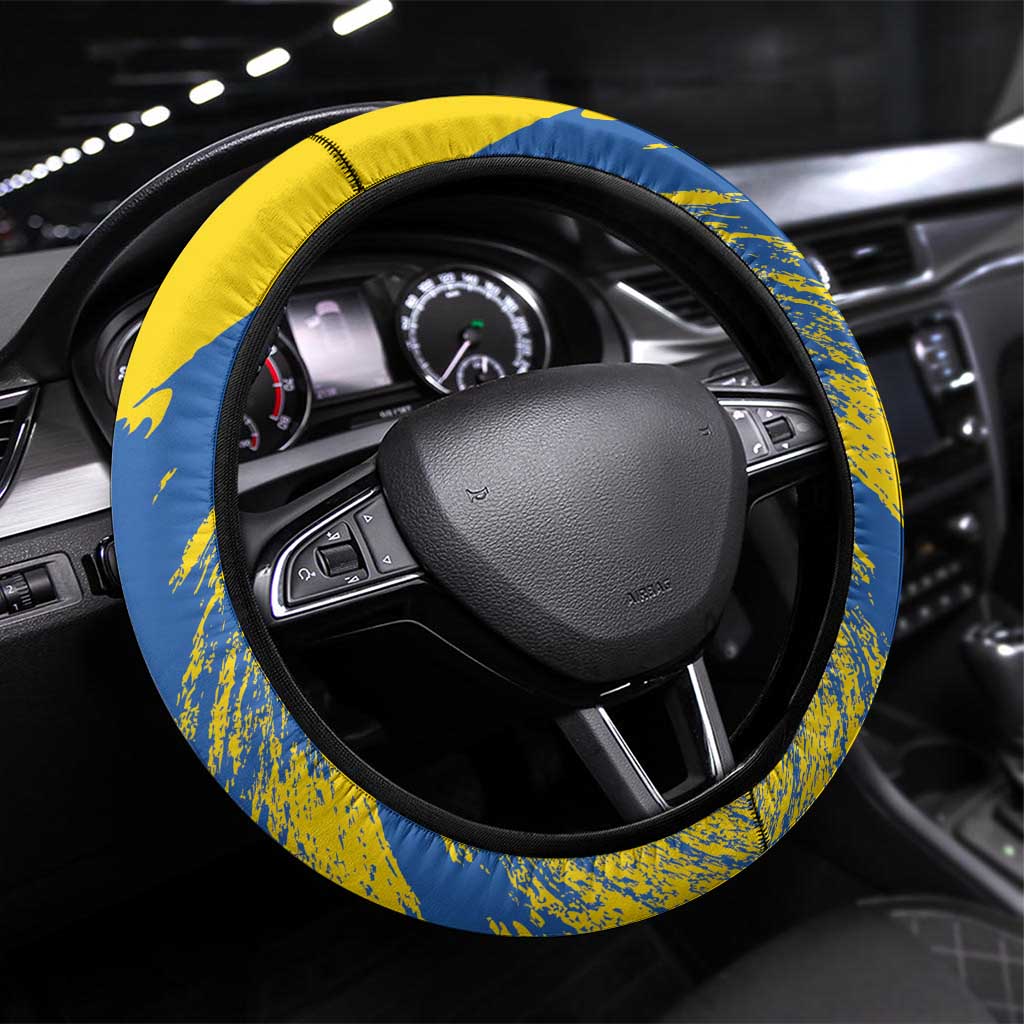 Ukraine Independence Day Steering Wheel Cover Dove Of Peace With Grunge Pattern - Wonder Print Shop