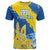 Custom Ukraine Independence Day T Shirt Dove Of Peace With Grunge Pattern - Wonder Print Shop