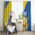 Custom Ukraine Independence Day Window Curtain Dove Of Peace With Grunge Pattern - Wonder Print Shop
