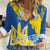 Custom Ukraine Independence Day Women Casual Shirt Dove Of Peace With Grunge Pattern