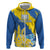 Custom Ukraine Independence Day Zip Hoodie Dove Of Peace With Grunge Pattern - Wonder Print Shop