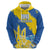 Custom Ukraine Independence Day Zip Hoodie Dove Of Peace With Grunge Pattern - Wonder Print Shop