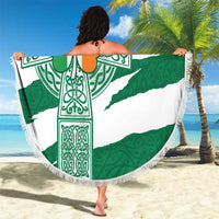 Ireland Celtic Cross Beach Blanket Irish Flag Shamrock - Wonder Print Shop