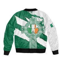 Ireland Celtic Cross Bomber Jacket Irish Flag Shamrock - Wonder Print Shop