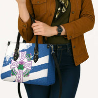 Scotland Celtic Cross Leather Bag Thistle Flowers - Wonder Print Shop