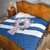 Scotland Celtic Cross Quilt Thistle Flowers - Wonder Print Shop