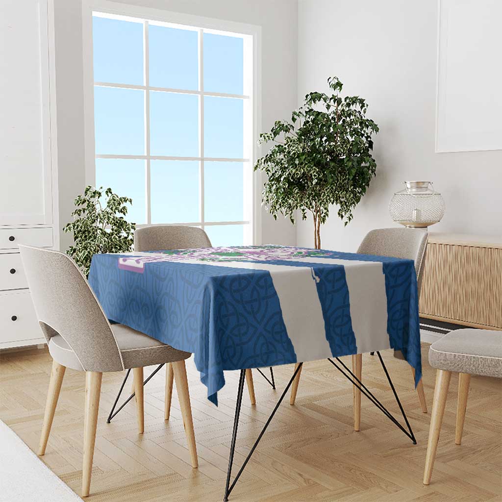 Scotland Celtic Cross Tablecloth Thistle Flowers - Wonder Print Shop