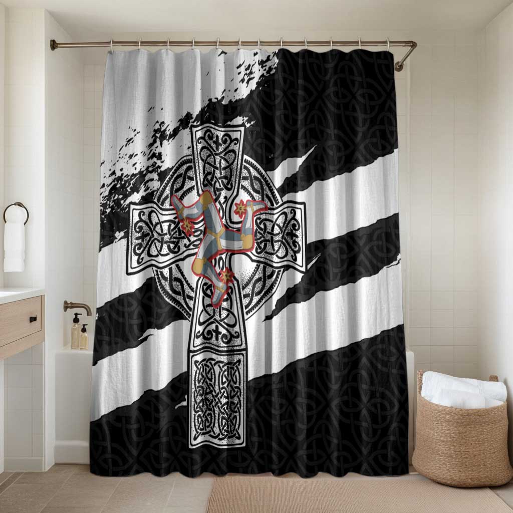 Isle of Man Celtic Cross Bathroom Set Triskelion Emblem - Wonder Print Shop