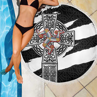 Isle of Man Celtic Cross Beach Blanket Triskelion Emblem - Wonder Print Shop