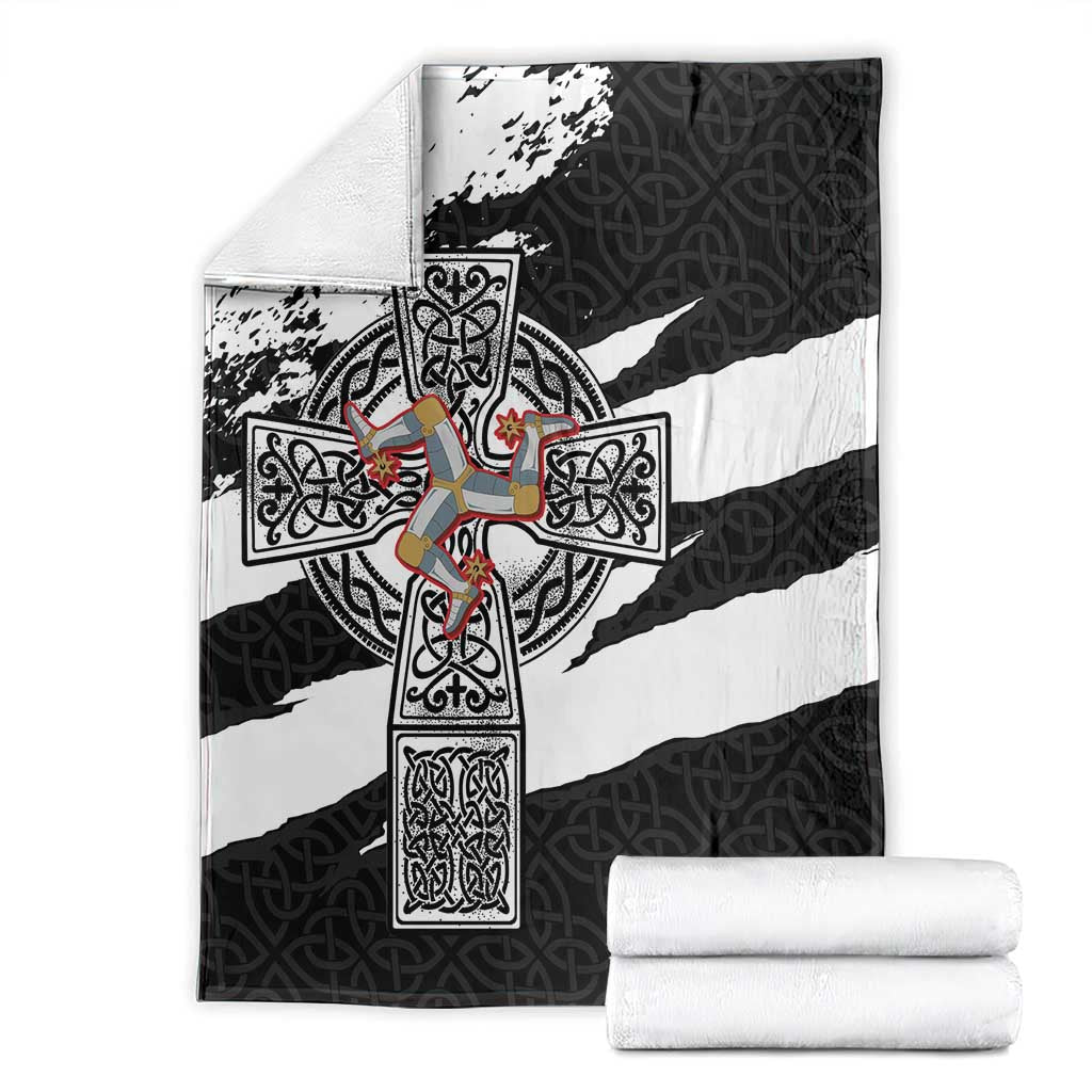 Isle of Man Celtic Cross Blanket Triskelion Emblem - Wonder Print Shop