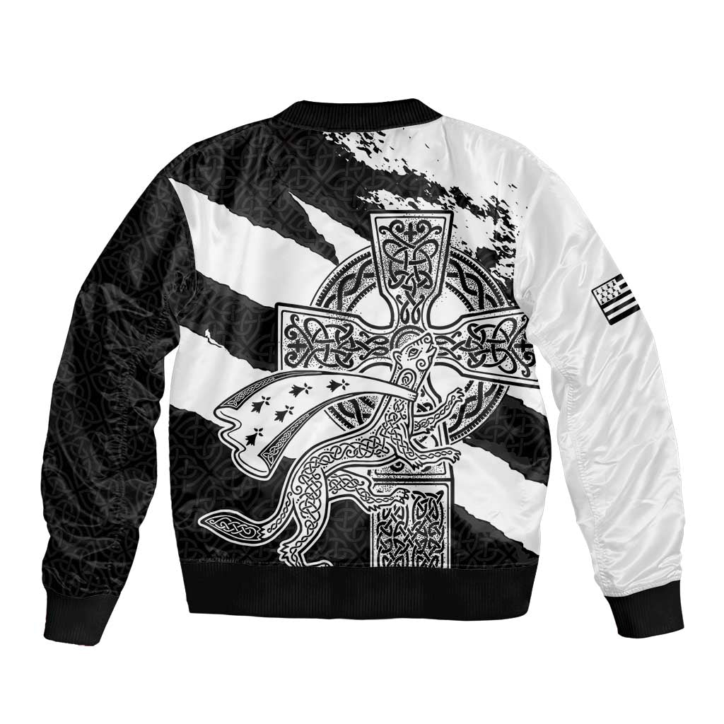 Brittany Celtic Cross Bomber Jacket Celtic Pattern - Wonder Print Shop