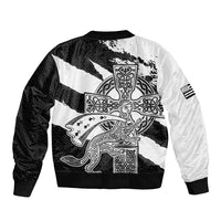 Brittany Celtic Cross Bomber Jacket Celtic Pattern - Wonder Print Shop