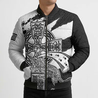 Brittany Celtic Cross Bomber Puffer Jacket Celtic Pattern - Wonder Print Shop