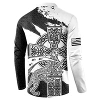 Brittany Celtic Cross Button Sweatshirt Celtic Pattern - Wonder Print Shop