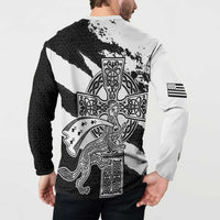 Brittany Celtic Cross Button Sweatshirt Celtic Pattern - Wonder Print Shop
