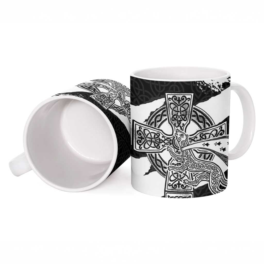Brittany Celtic Cross Ceramic Mug Celtic Pattern - Wonder Print Shop