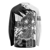 Brittany Celtic Cross Long Sleeve Shirt Celtic Pattern - Wonder Print Shop
