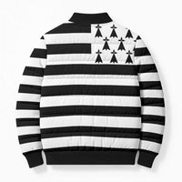 Brittany Flag Style Bomber Puffer Jacket Kentoch Mervel Eget Bezan Saotret - Wonder Print Shop